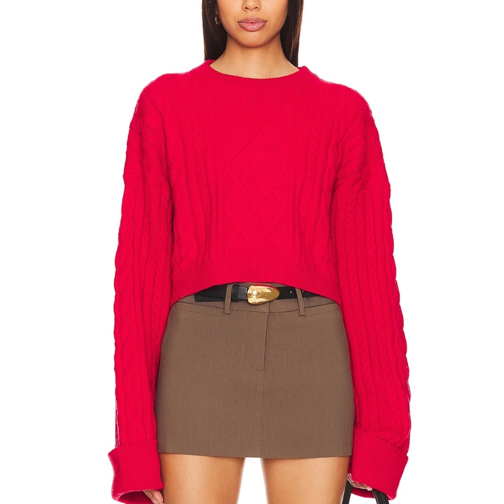 SNDYS Nellie Crop Sweater in Red XS